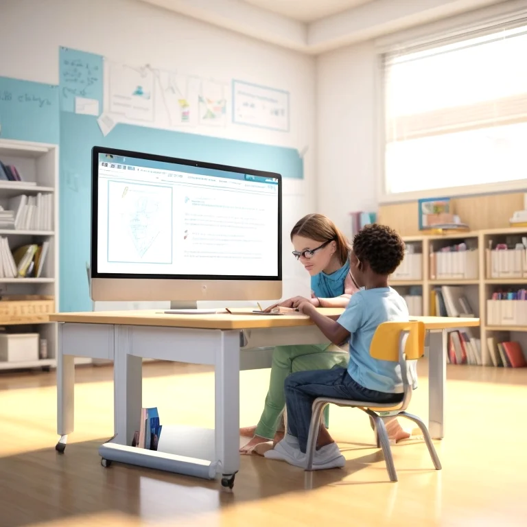 طالب يتفاعل مع واجهة برمجية للذكاء الاصطناعي